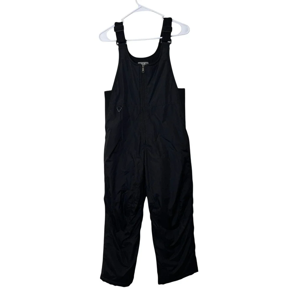 White Sierra Insulated Bib Overalls Snow Pants Black Youth Kids Medium Outdoor